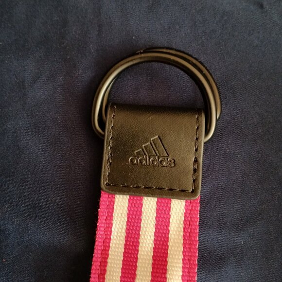 ADIDAS CANVAS WHITE & PINK STRIPES D Ring Belt SIZE 42'' - Picture 3 of 4